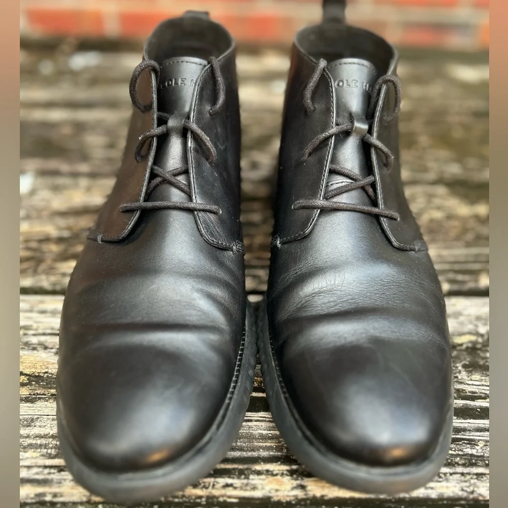Cole Haan Men's 2.ZEROGRAND Black Leather Lightweight Size 12 Chukka Boot E8